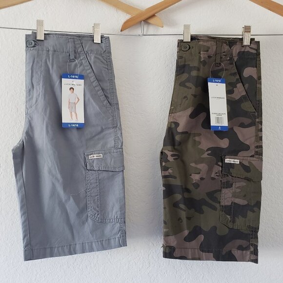 NWT -  Lucky Brand (set of 2) Youth Cargo Short - Size L (14/16) - Picture 1 of 7